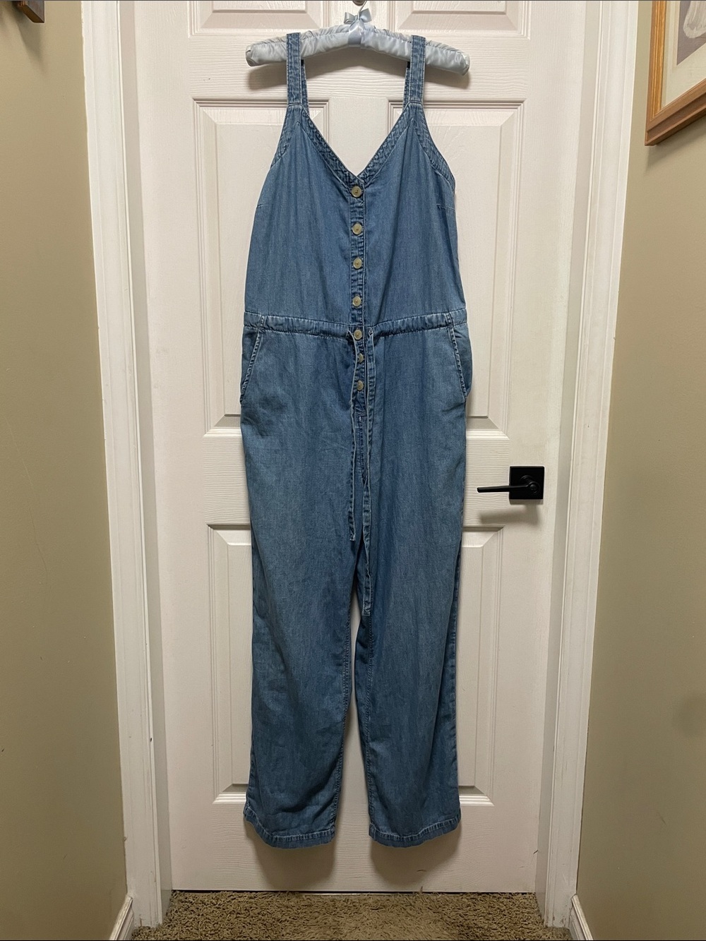 GAP | Med Blue | Denim/Lyocell | Cami | Button-Front | Jumpsuit/Romper |Size 10